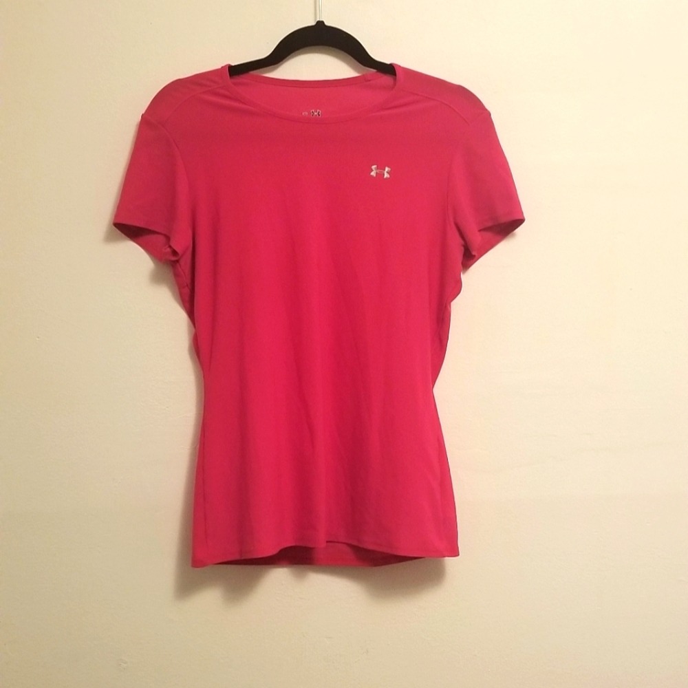 Under Armour HeatGear Women's Short Sleeved Pink T-shirt Size Small